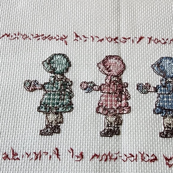 Friends Cross Stitch Finished Piece Cottagecore Picture‎ Friendship Bonnets Art - Picture 10 of 10